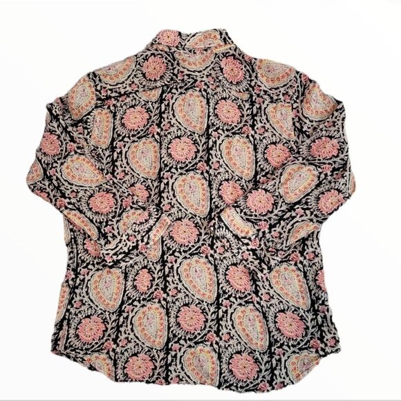EC LAUREN RALPH LAUREN PETITE 100% COTTON BLOUSE WITH RUFFLE SZ.P/M - Picture 5 of 5